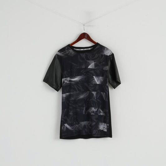 Supply & Demand Men L (M) Shirt Black Roses New York PVC Short Sleeve Top