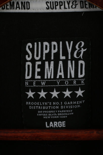 Supply &amp; Demand Hommes L (M) Chemise Black Roses New York PVC Haut à manches courtes