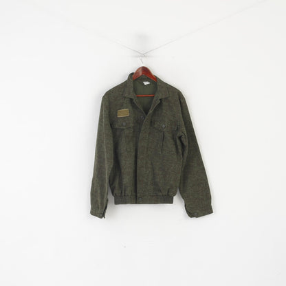 vintage Hommes M Veste Vert Camouflage Armée Militaire Léger Coton Top