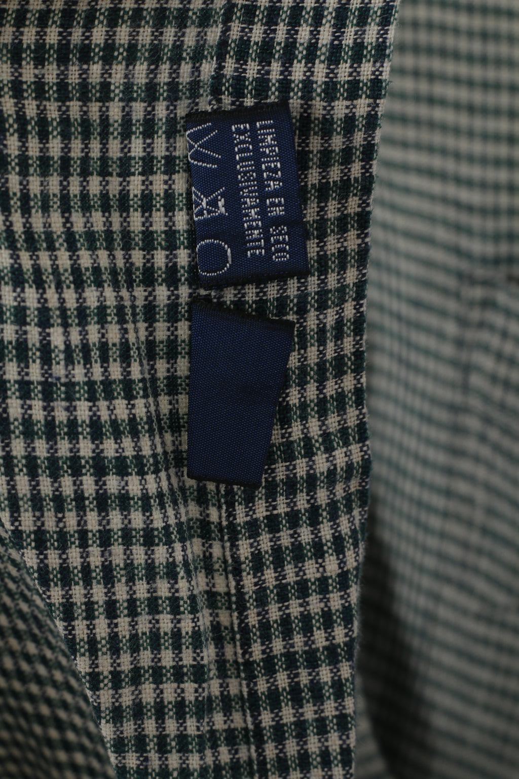 Nautica Men L (XL) Casual Shirt Green Check Vintage Linen Long Sleeve Pocket Top