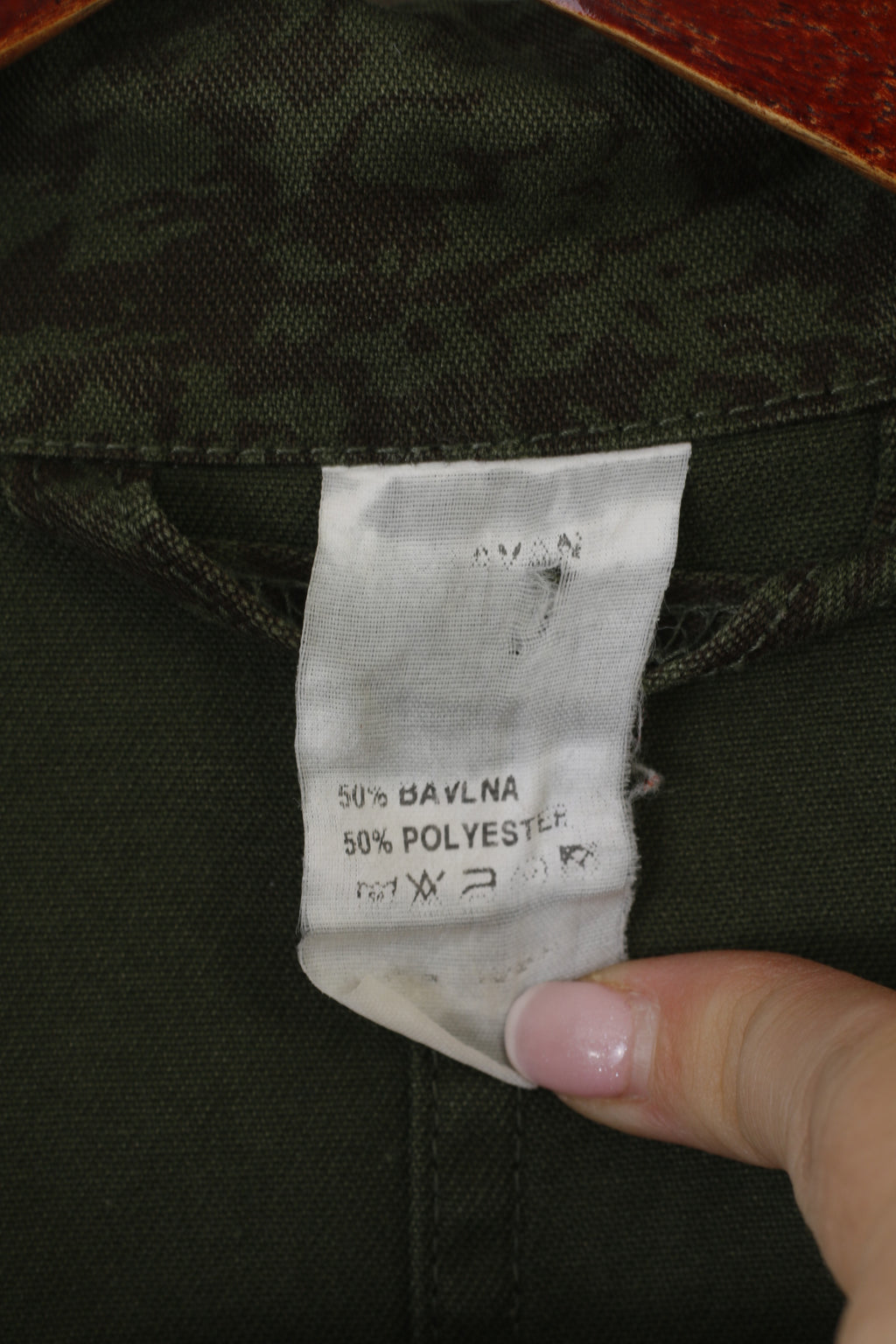 Giacca vintage da uomo M. Top in cotone leggero militare militare mimetico verde