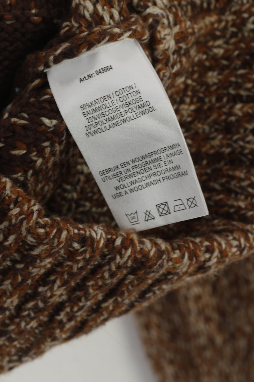 Groggy by jbc Women XS Cardigan Brown Cotton Aztec Full Zipper Fit Knit Sweater