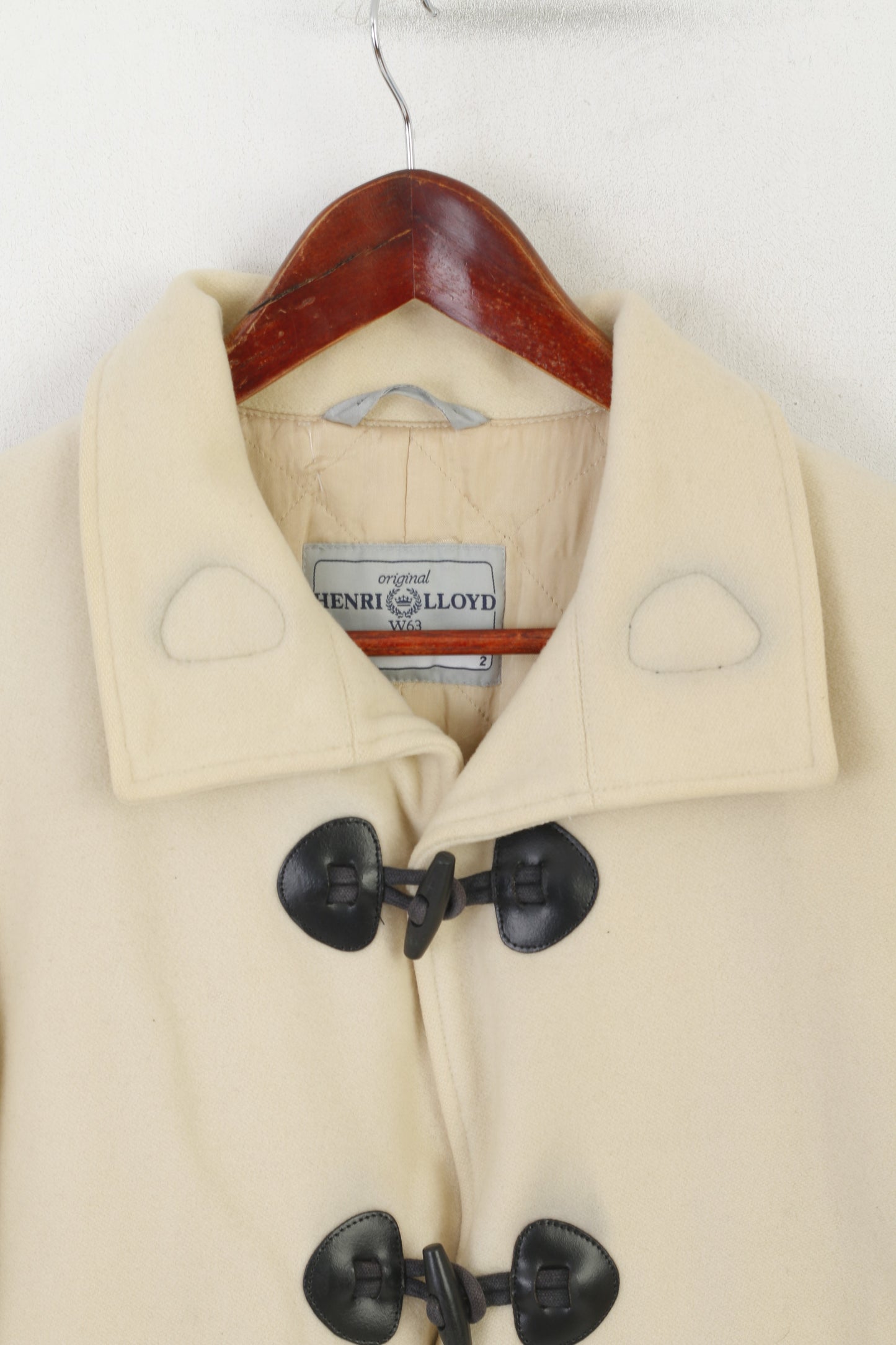 Henri Lloyd Duffel Jacket da donna 2 S Cappotto classico vintage in lana beige