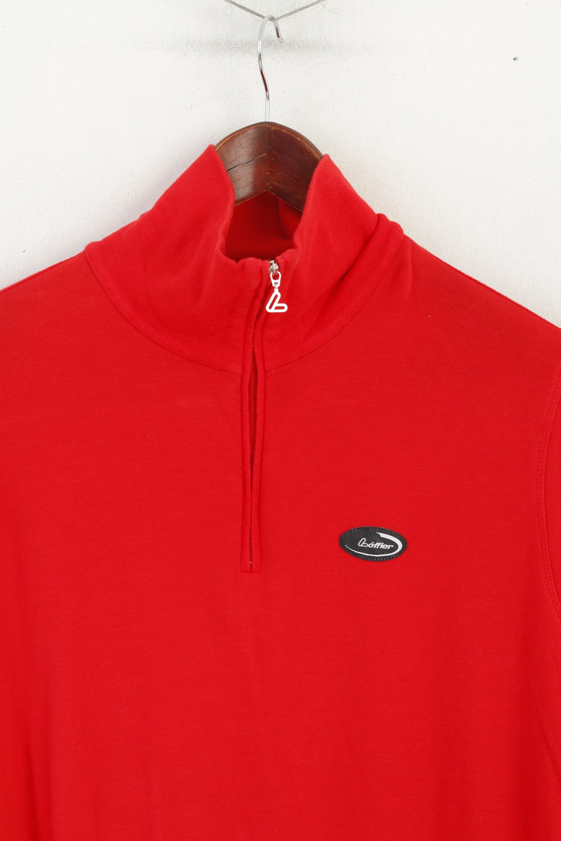 Loffler Men 52 L Chemise à manches longues Rouge Coton Activewear TransTex Stretch Top