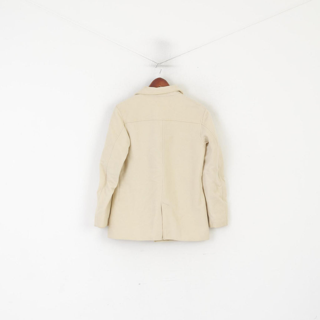 Henri Lloyd Women 2 S Duffel Jacket Beige Wool Vintage Classic Coat