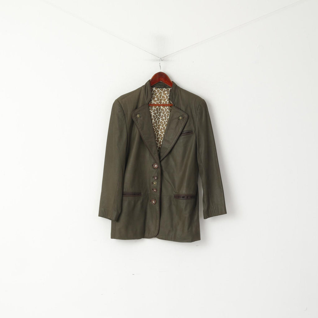 Giacca vintage da donna 38 M. Giacca verde vera pelle monopetto Tirol Trachten