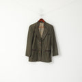 vintage Femmes 38 M Veste Vert Véritable Cuir Single Breasted Tyrol Trachten Blazer