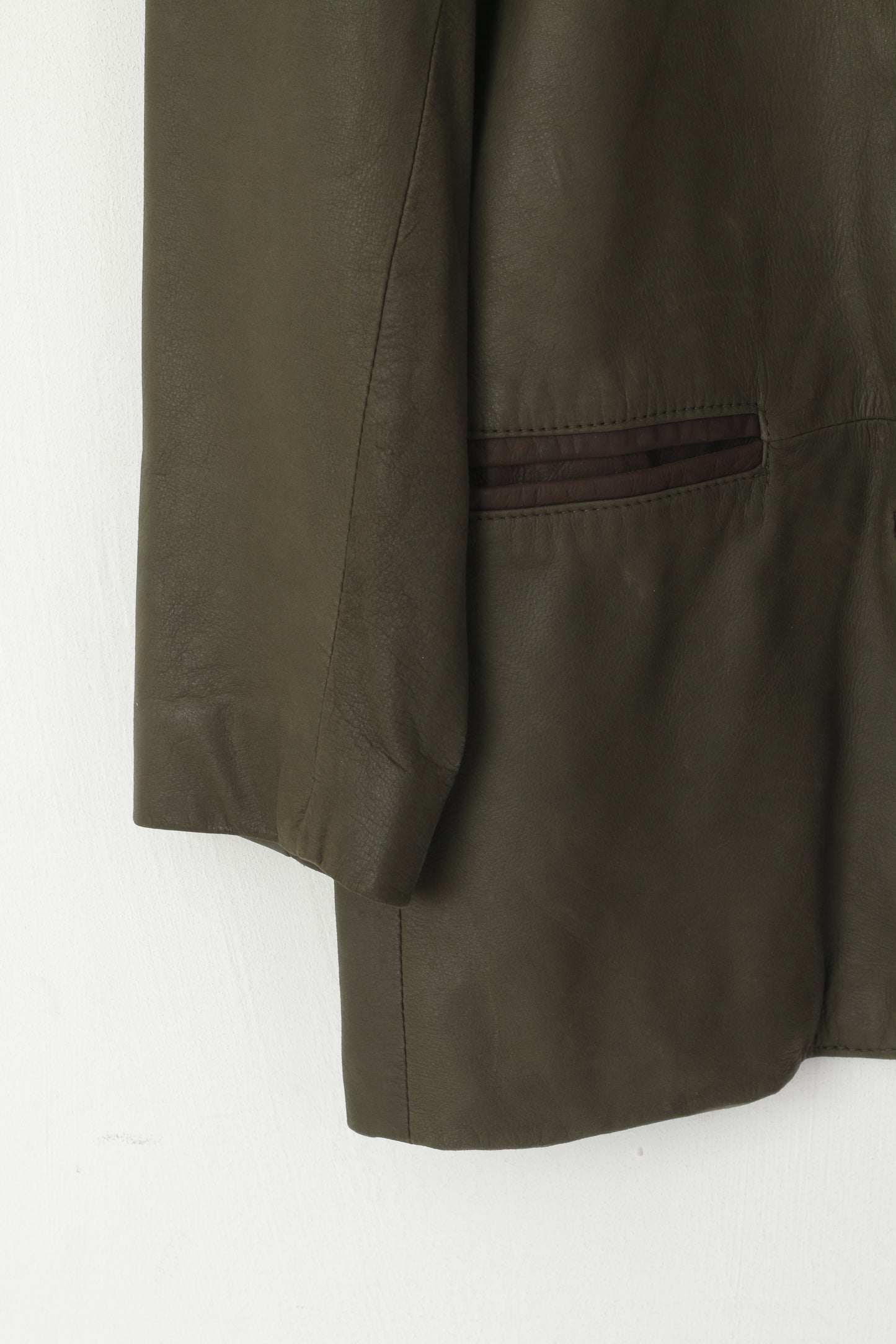 Vintage Women 38 M Jacket Green Real Leather Single Breasted Tyrol Trachten Blazer