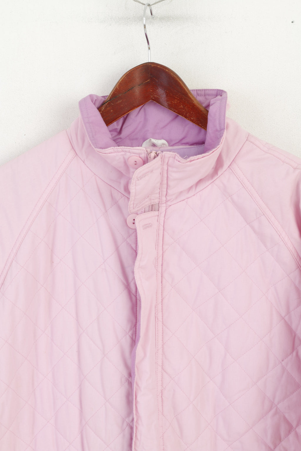 Frosty Winter Femmes 176 M Bomber Veste Rose Matelassé Coton Pleine Fermeture Éclair Rétro Haut
