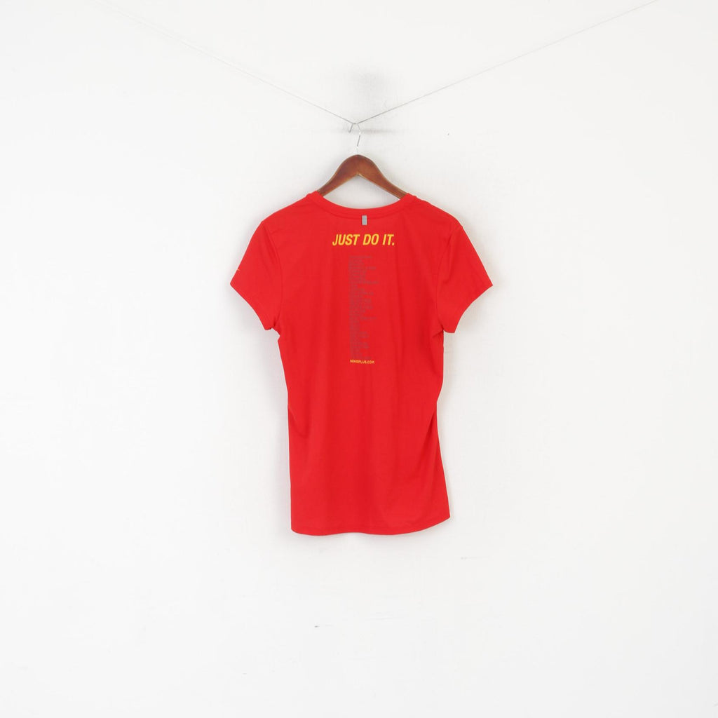 Nike Women L Shirt Red Dry Fit Running The Human Race 2008 Jersey Top