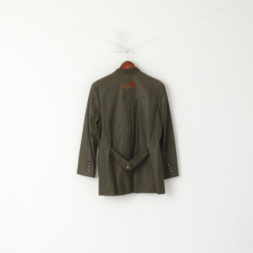 Giacca vintage da donna 38 M. Giacca verde vera pelle monopetto Tirol Trachten