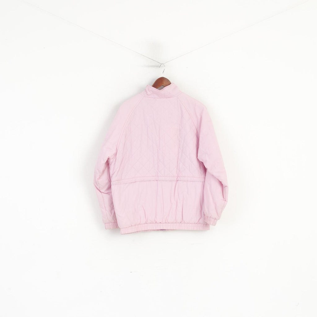 Frosty Winter Femmes 176 M Bomber Veste Rose Matelassé Coton Pleine Fermeture Éclair Rétro Haut