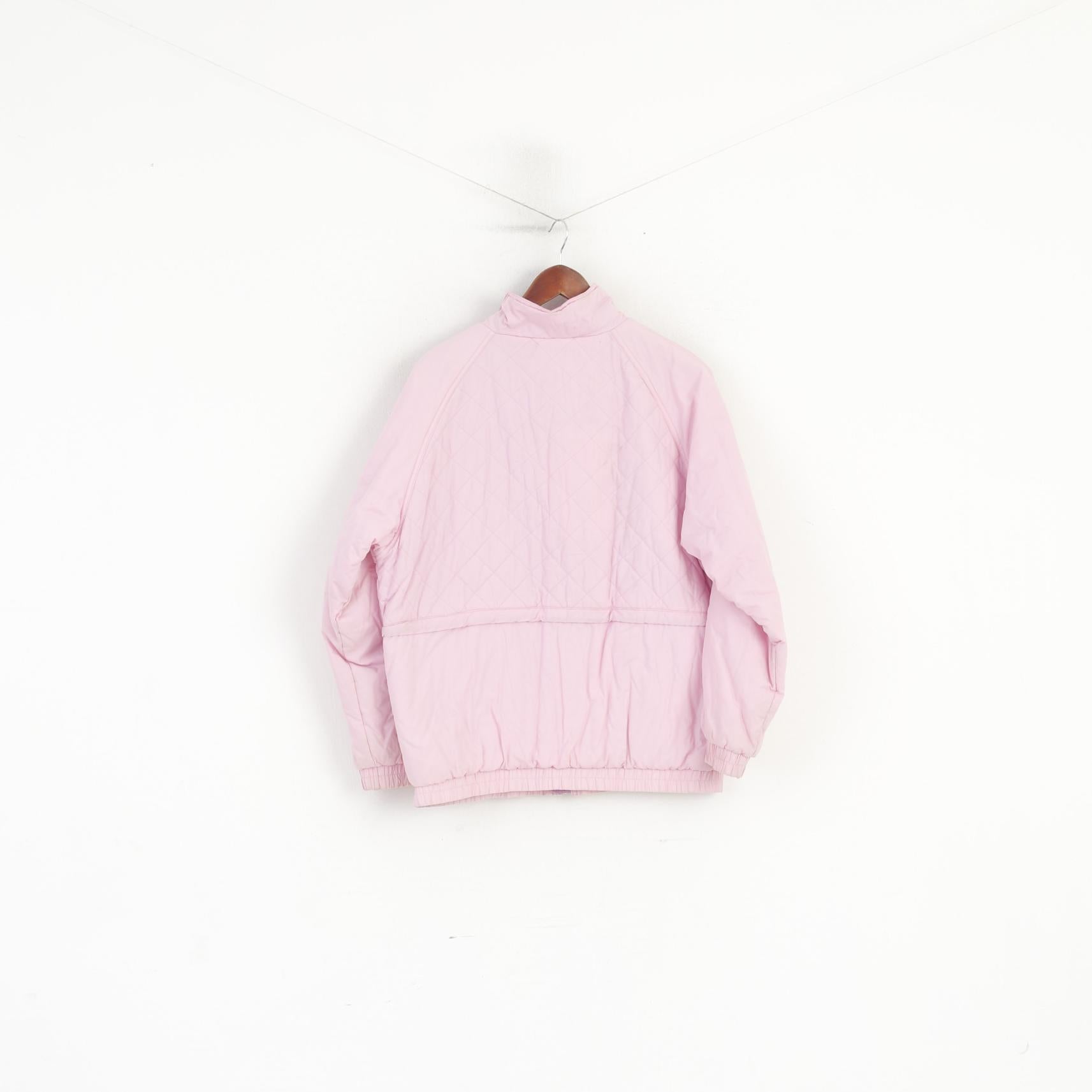 Frosty Winter Femmes 176 M Bomber Veste Rose Matelassé Coton Pleine Fermeture Éclair Rétro Haut