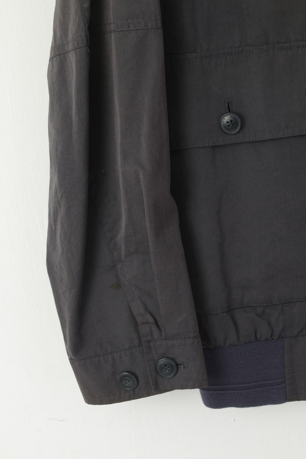 Healey Men L Jacket Dirty Blue La Carrera Panamericana Cotton Sport Buttoned Top