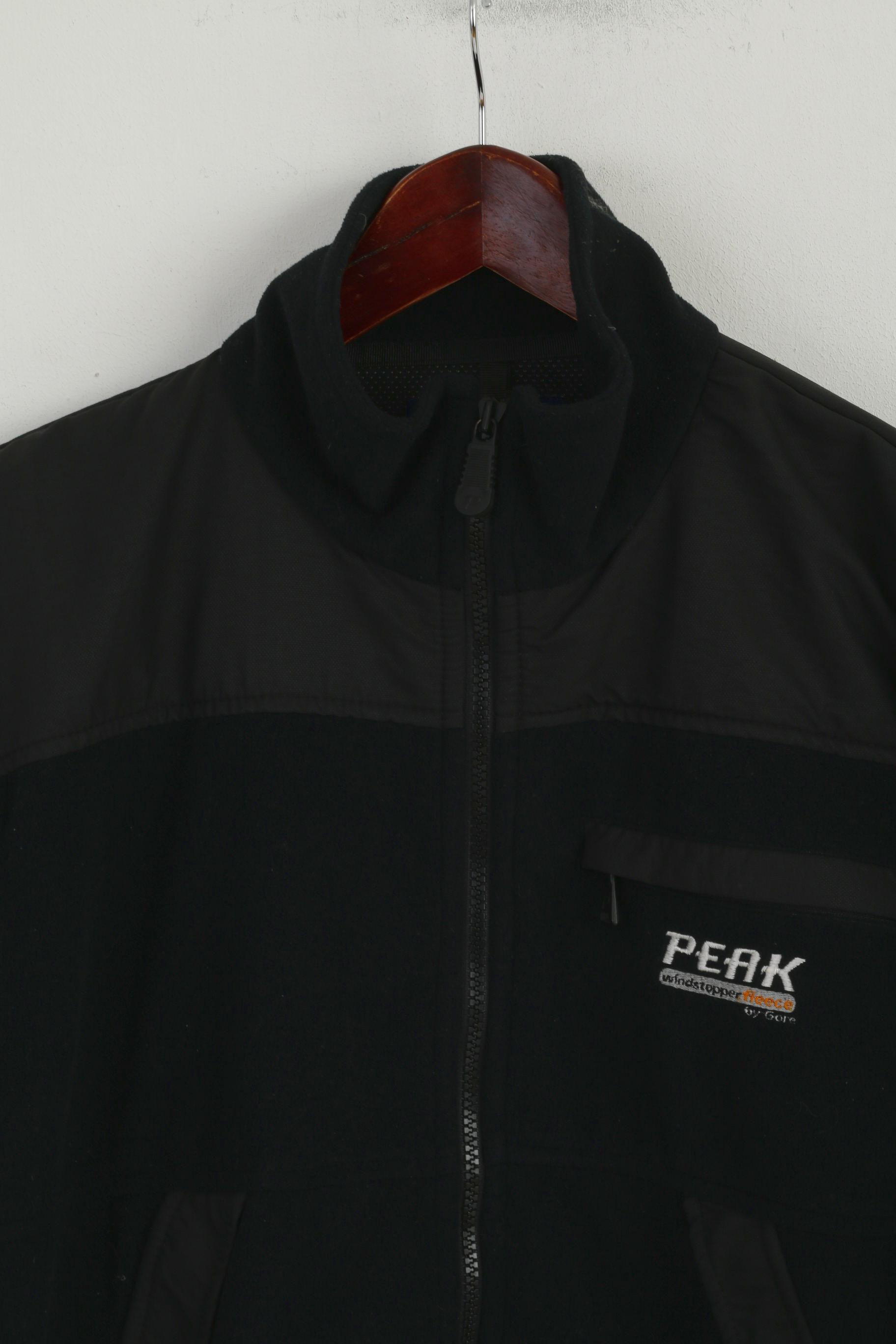 Peak Performance Men S Jacket Black Windstopper Fleece Outdoor Full Zipper Design Sweden Top