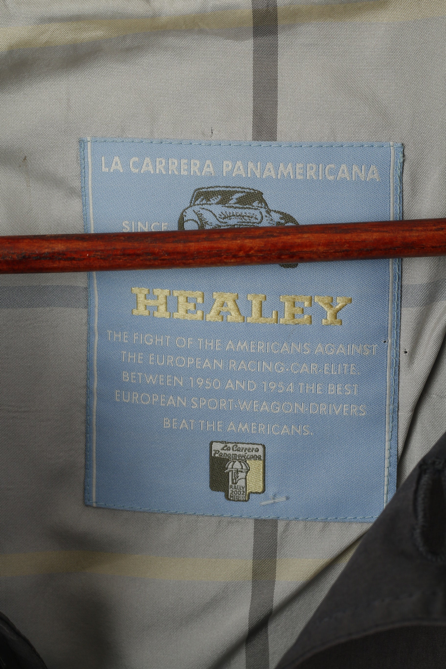 Healey Men L Jacket Dirty Blue La Carrera Panamericana Cotton Sport Buttoned Top