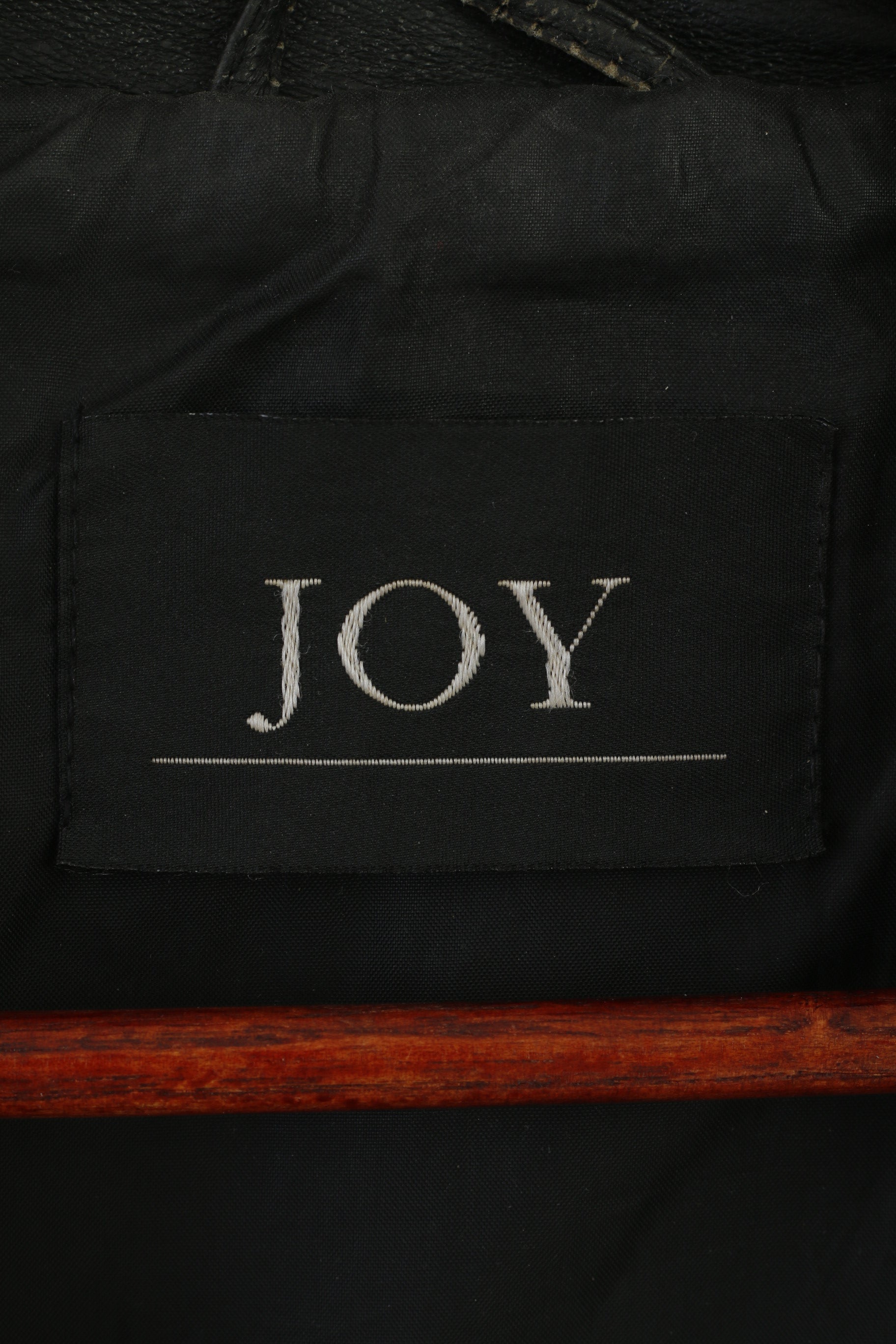 JOY Veste en cuir XL pour femme - Noir - Vintage - Ceinture de motard - Fermeture éclair intégrale - Haut rétro