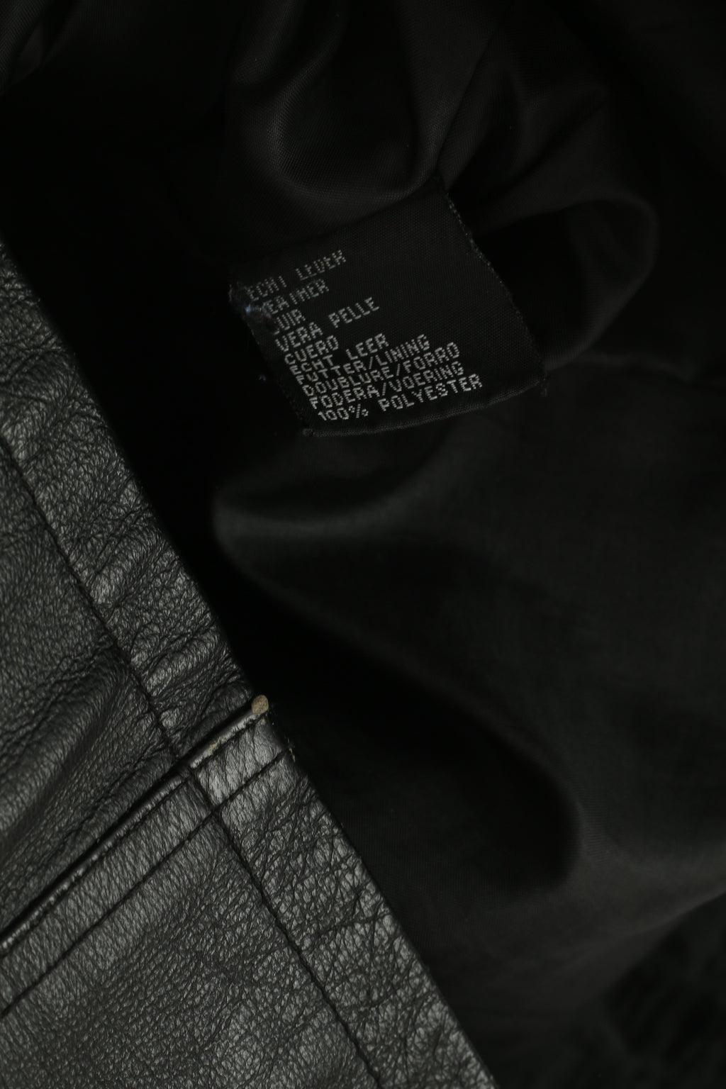 JOY Veste en cuir XL pour femme - Noir - Vintage - Ceinture de motard - Fermeture éclair intégrale - Haut rétro