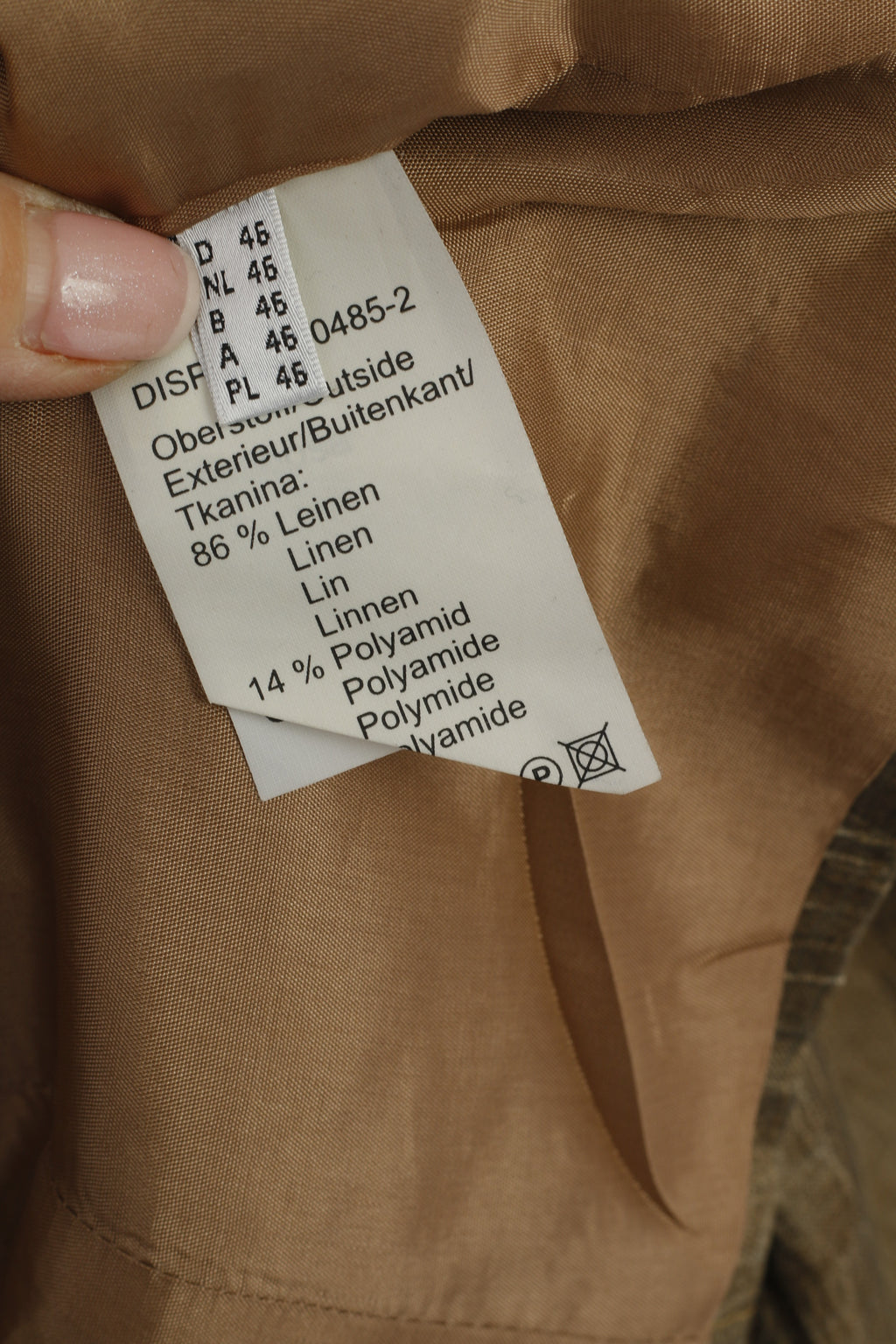 Mariposa Donna 46 20 XL Blazer Giacca morbida vintage in misto lino e nylon lucido dorato