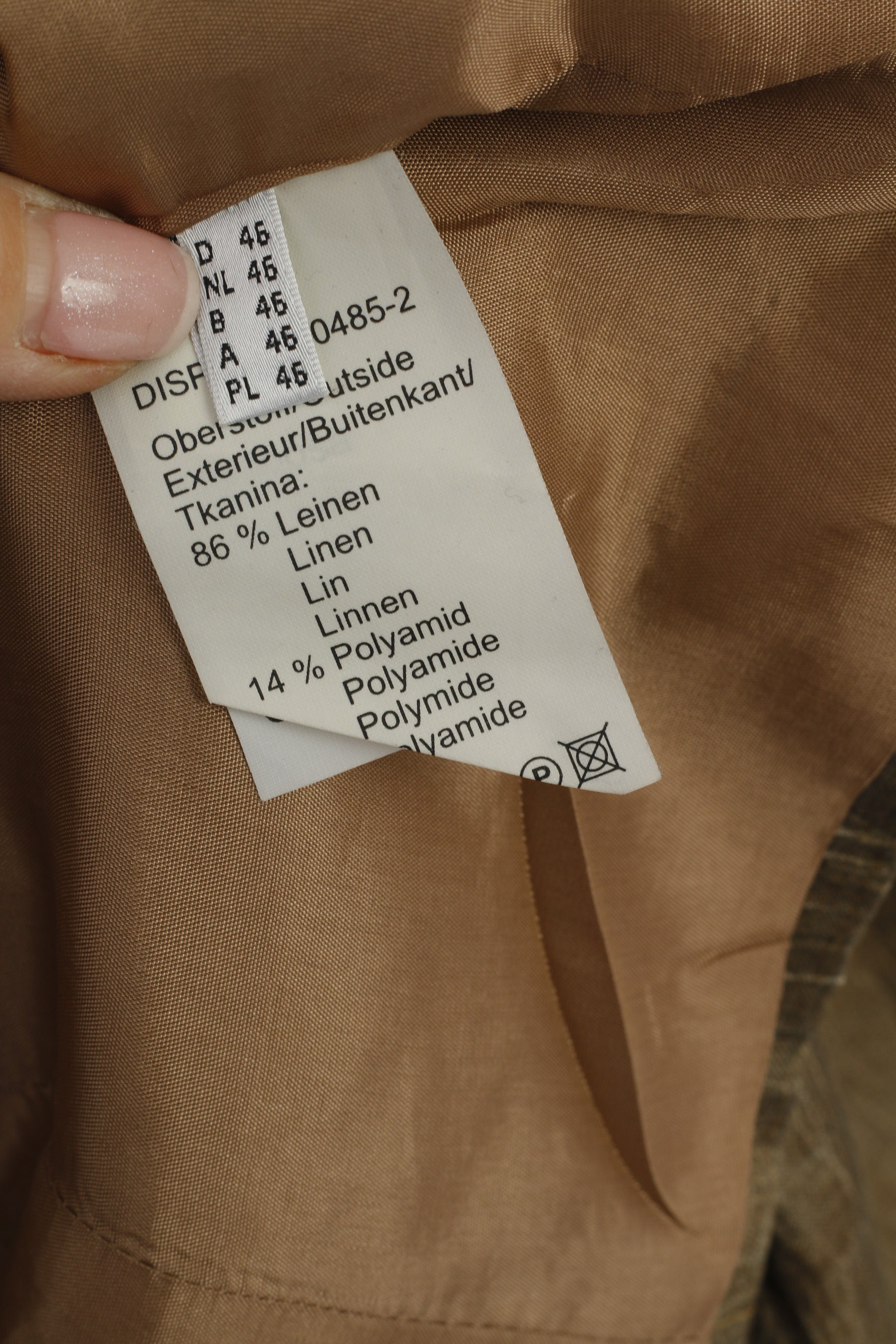 Mariposa Women 46 20 XL Blazer Gold Shiny Linen Nylon Blend Vintage Soft Jacket