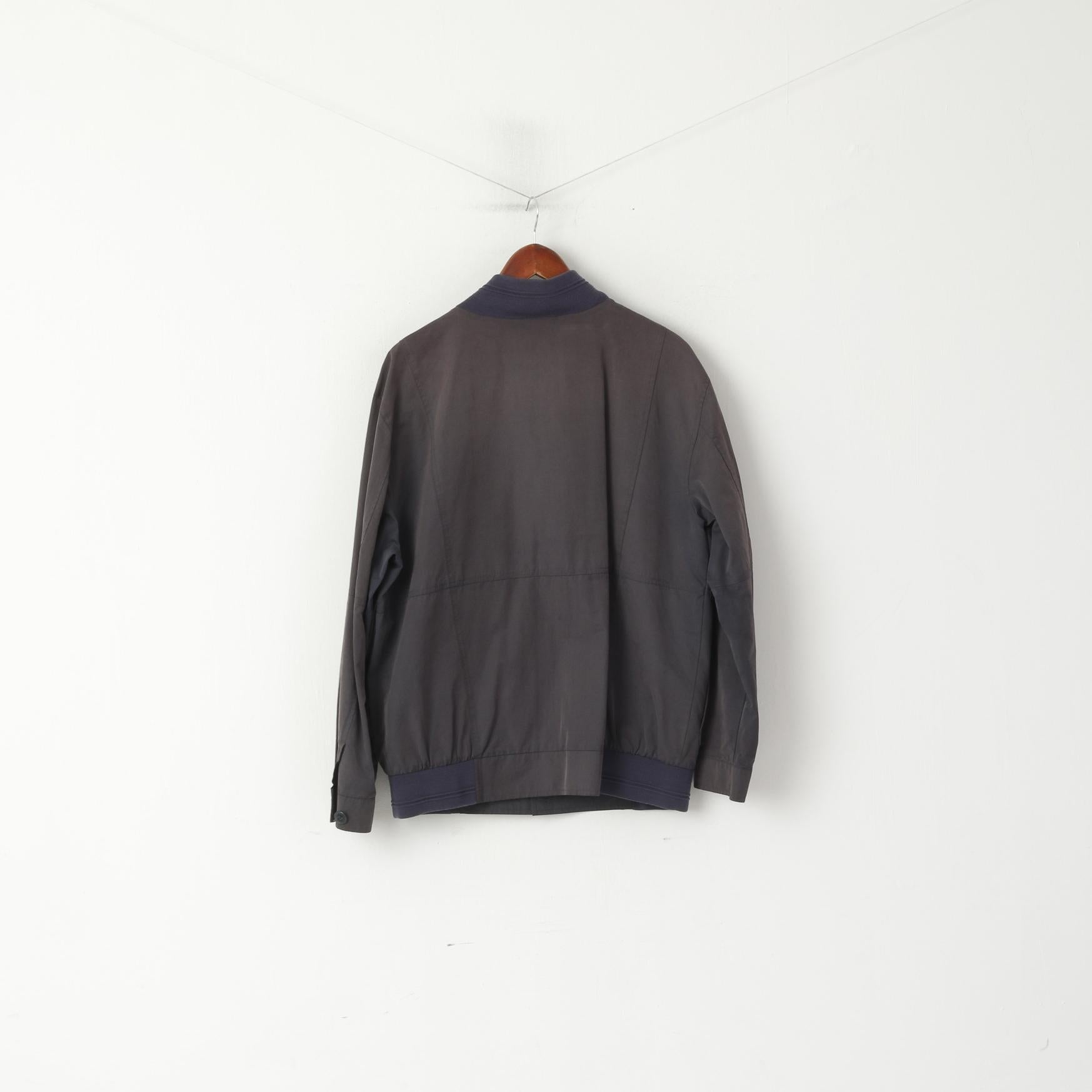 Healey Men L Jacket Dirty Blue La Carrera Panamericana Cotton Sport Buttoned Top