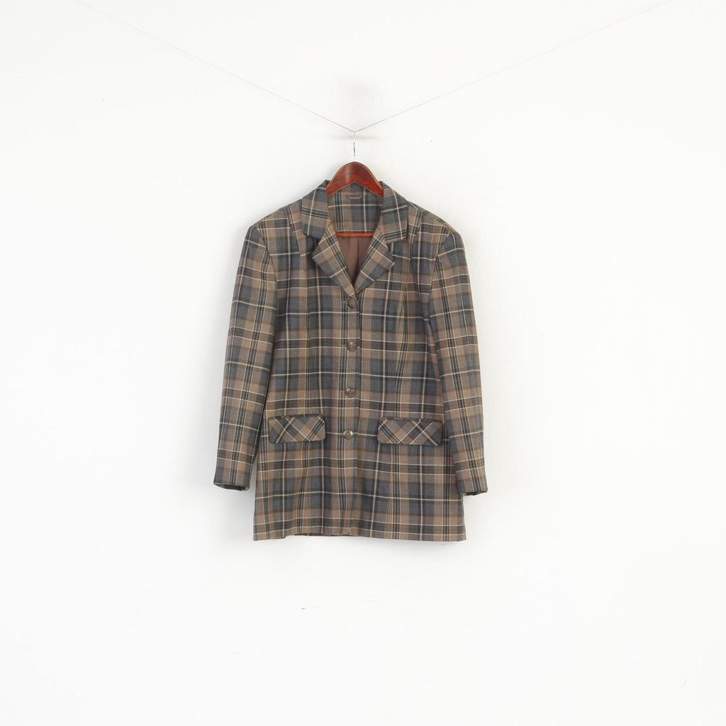 First Avenue Classics Women 18 44 XL Blazer Check Single Breasted Wool Top Jacket