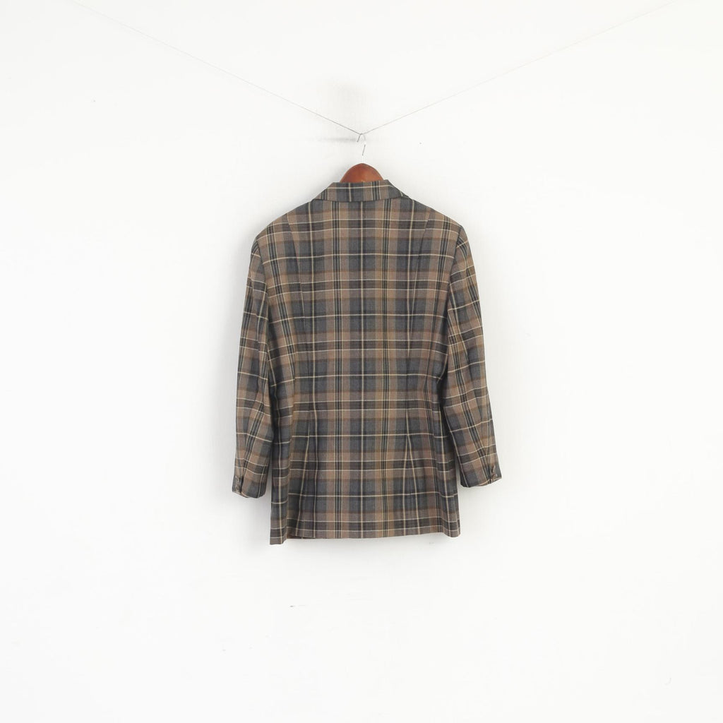 First Avenue Classics Women 18 44 XL Blazer Check Single Breasted Wool Top Jacket