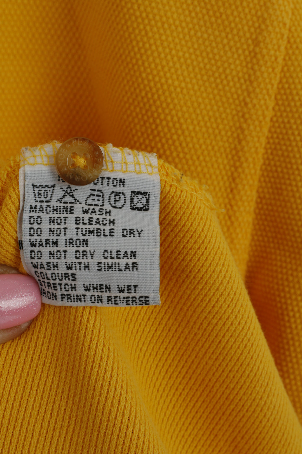 Polo Peak Performance da uomo M. Top in cotone giallo con bottoni dettagliati