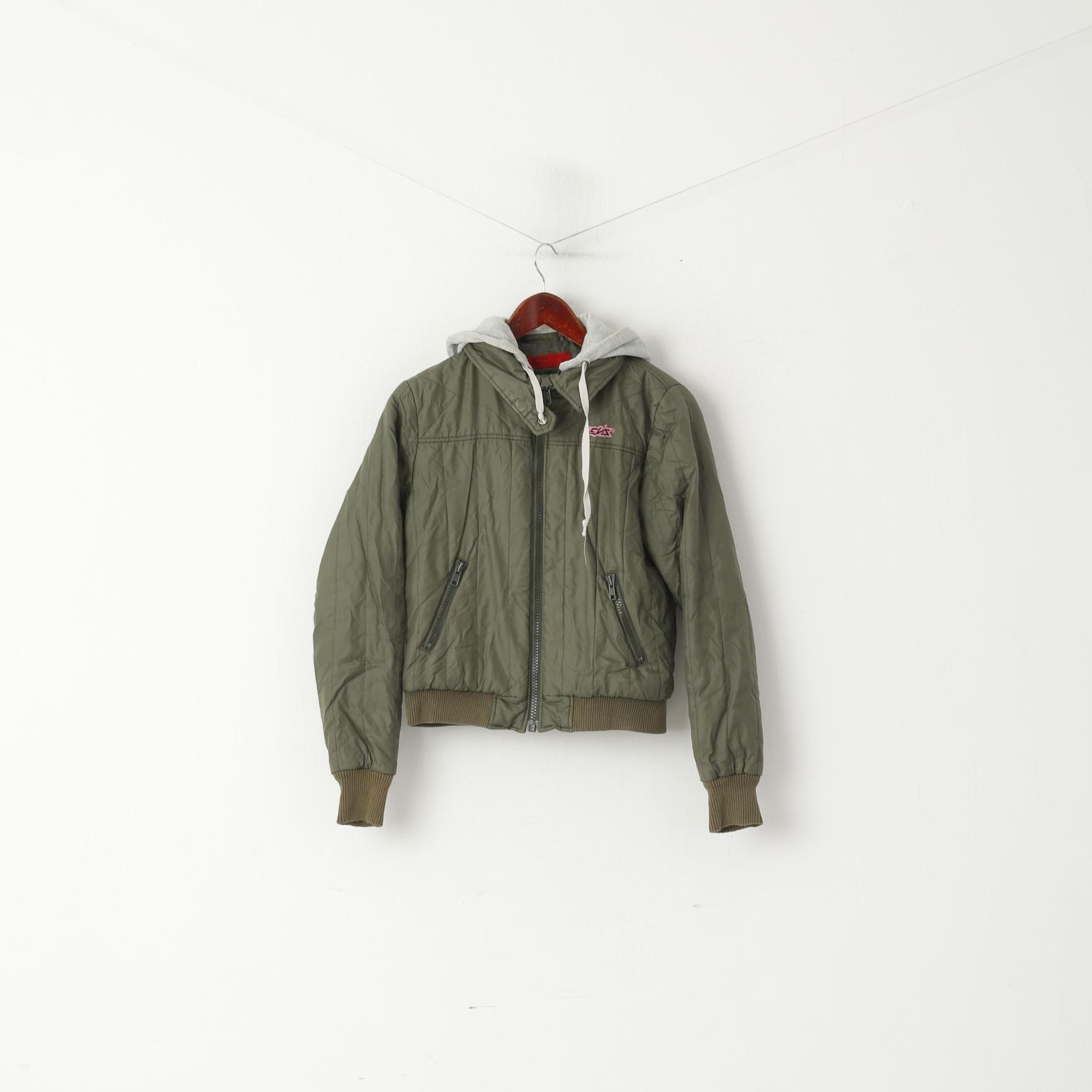 Levi's Red Lab Veste légère à capuche verte avec fermeture éclair complète pour femme