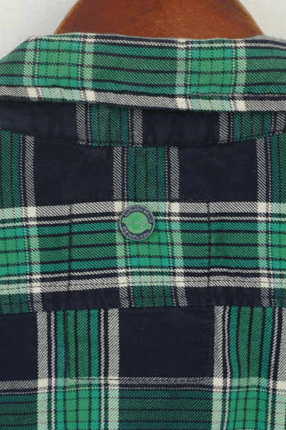 Superdry Men M (S) Casual Shirt Green Check Cotton Luberjack Twill Top