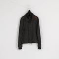 Superdry Men M Jacket Grey 3 Zipper Nylon Waterproof Windbreaker Casual Top