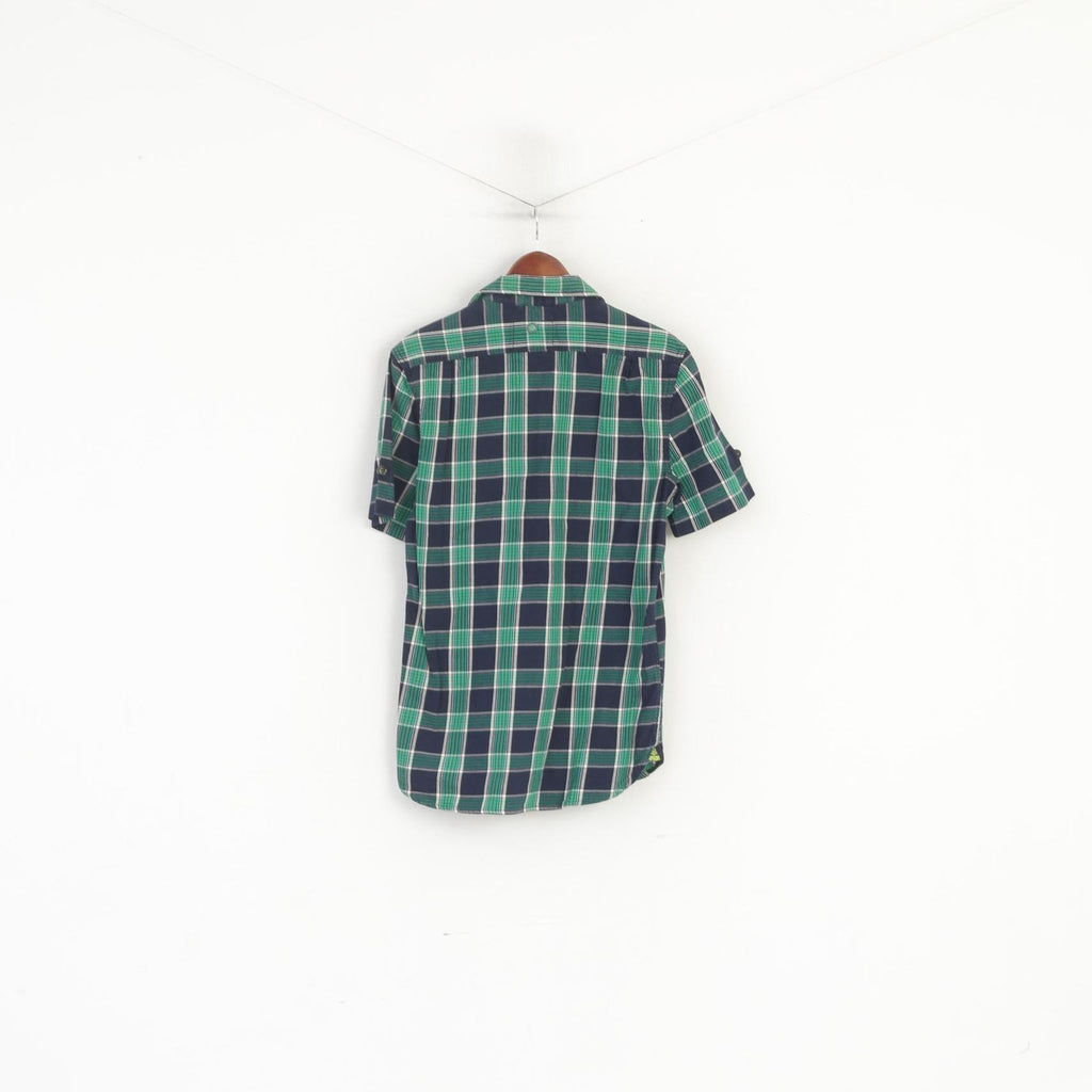 Superdry Men M (S) Casual Shirt Green Check Cotton Luberjack Twill Top