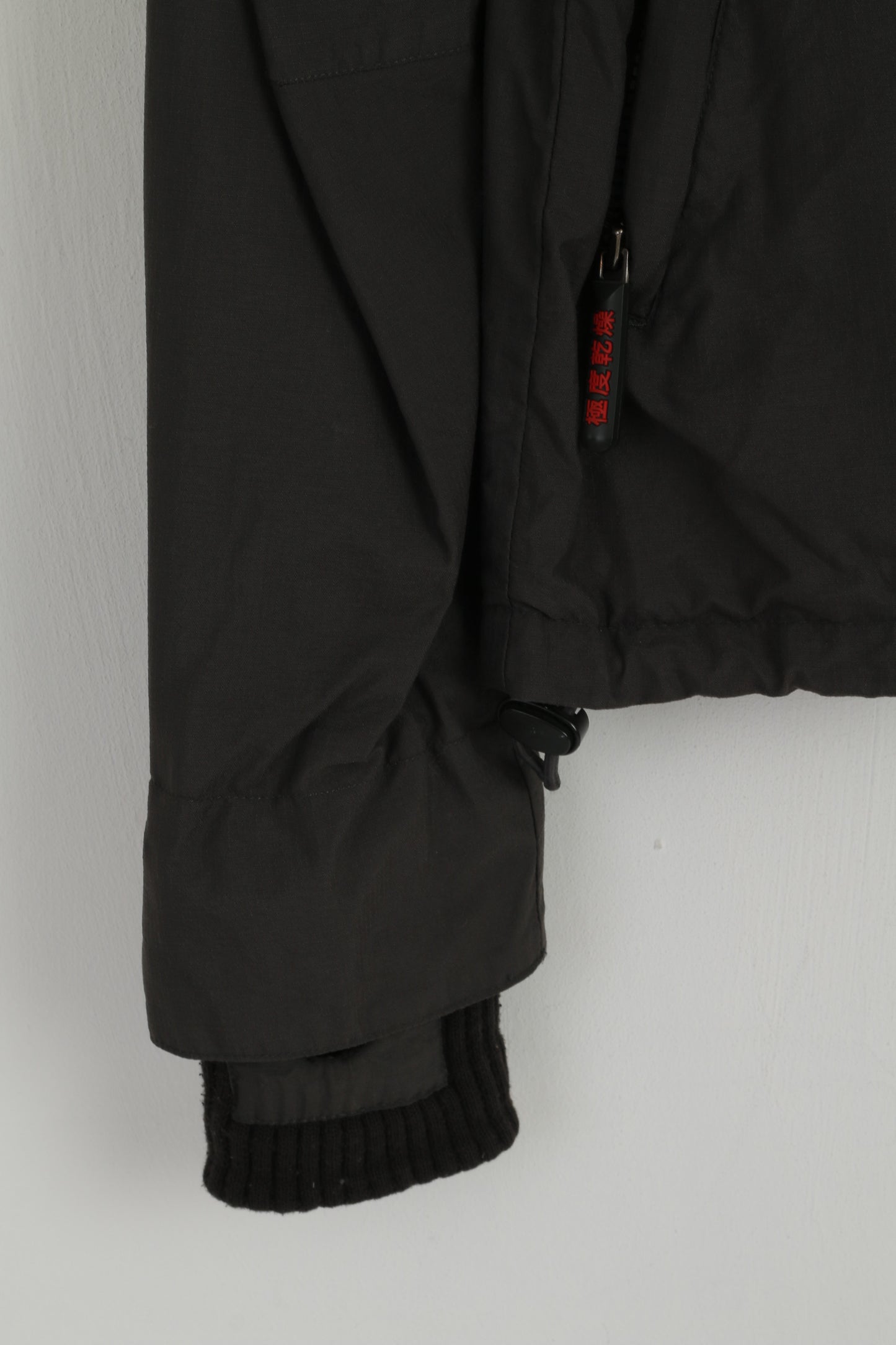 Giacca da uomo M Superdry grigia con 3 cerniere in nylon impermeabile giacca a vento casual