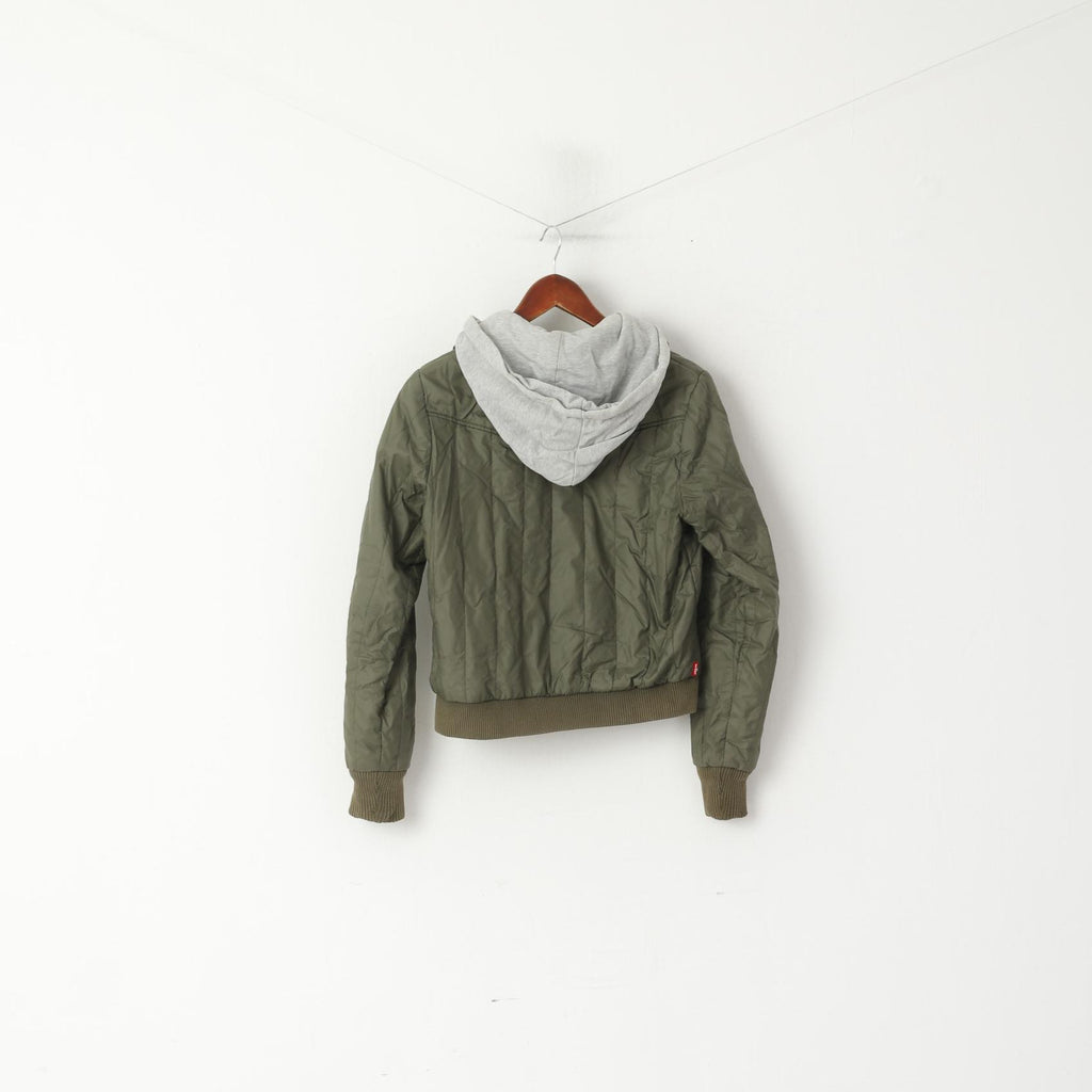 Levi's Red Lab Veste légère à capuche verte avec fermeture éclair complète pour femme