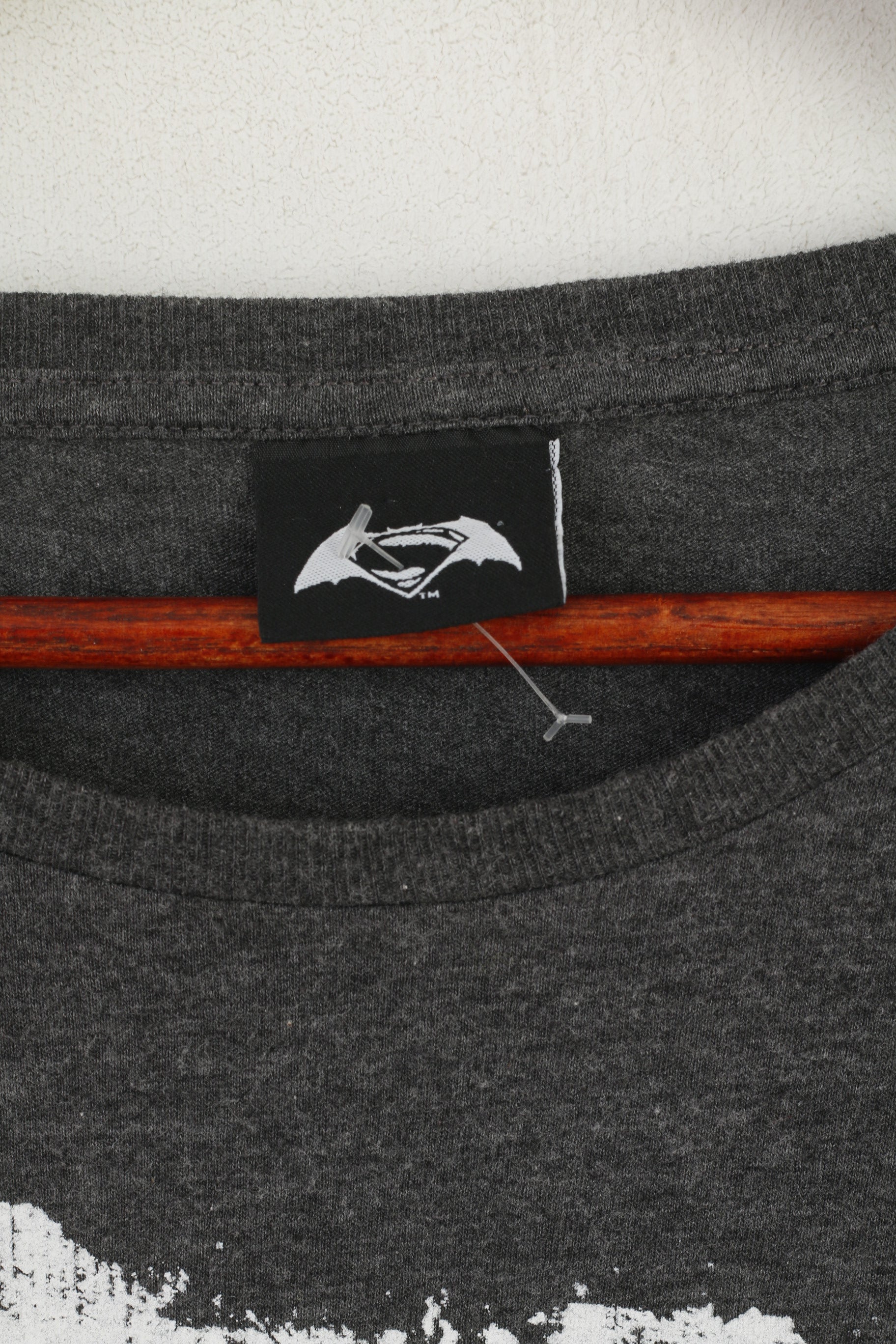 Batman V Superman Men XXXL Shirt Gray Cotton Graphic Dawn of Justice Top