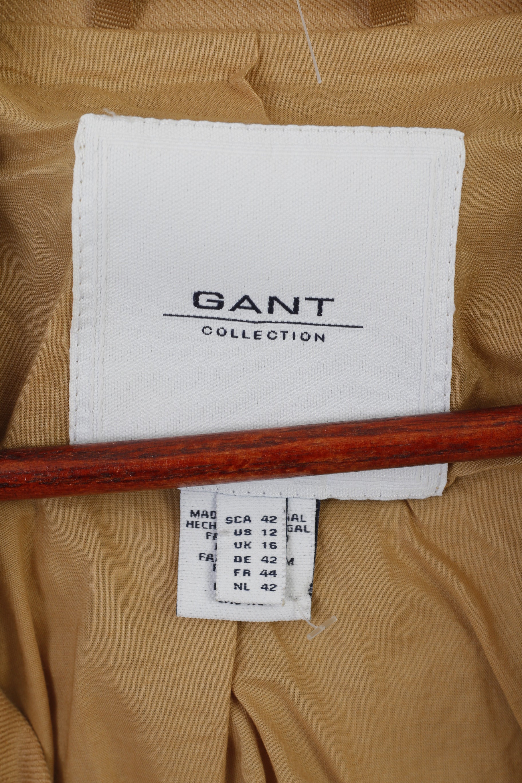 GANT Collection Women 42 16 M Jacket Camel 100% Linen Belted Lightweight Top