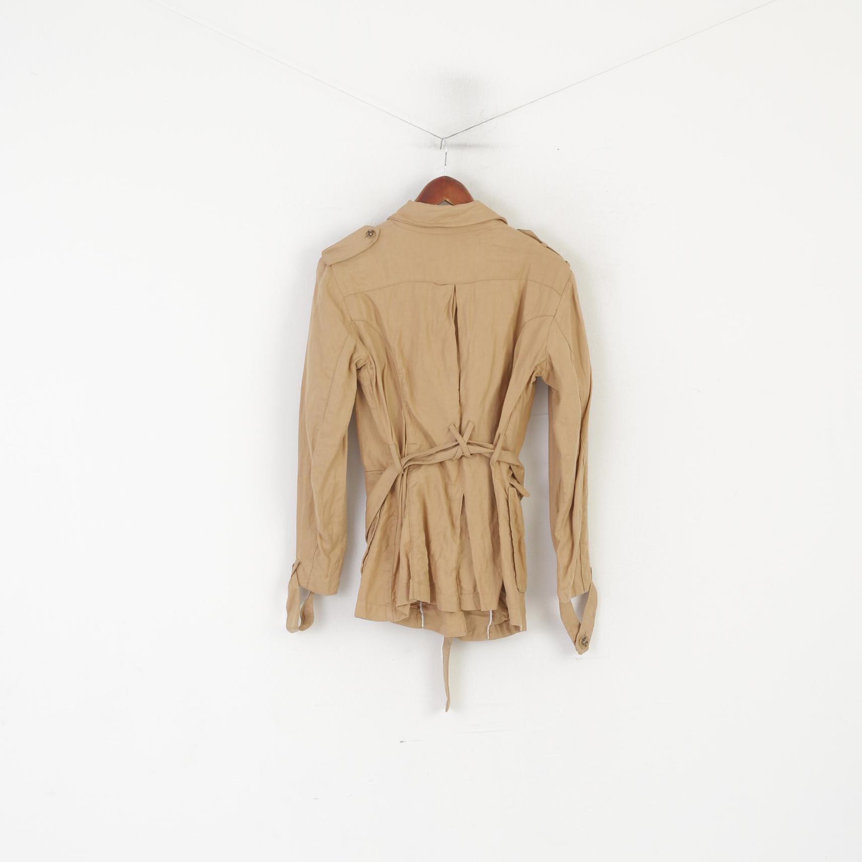 GANT Collection Femme 42 16 M Veste Camel 100% Lin Haut Léger Ceinturé