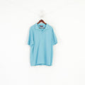 Robe Di Kappa Men XXL Polo Shirt Turquoise Cotton Classic Plain Vintage Top