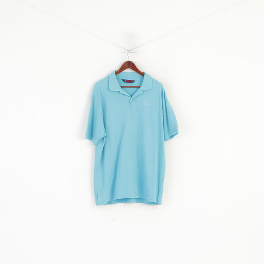 Robe Di Kappa Homme XXL Polo Turquoise Coton Classique Uni Vintage Top