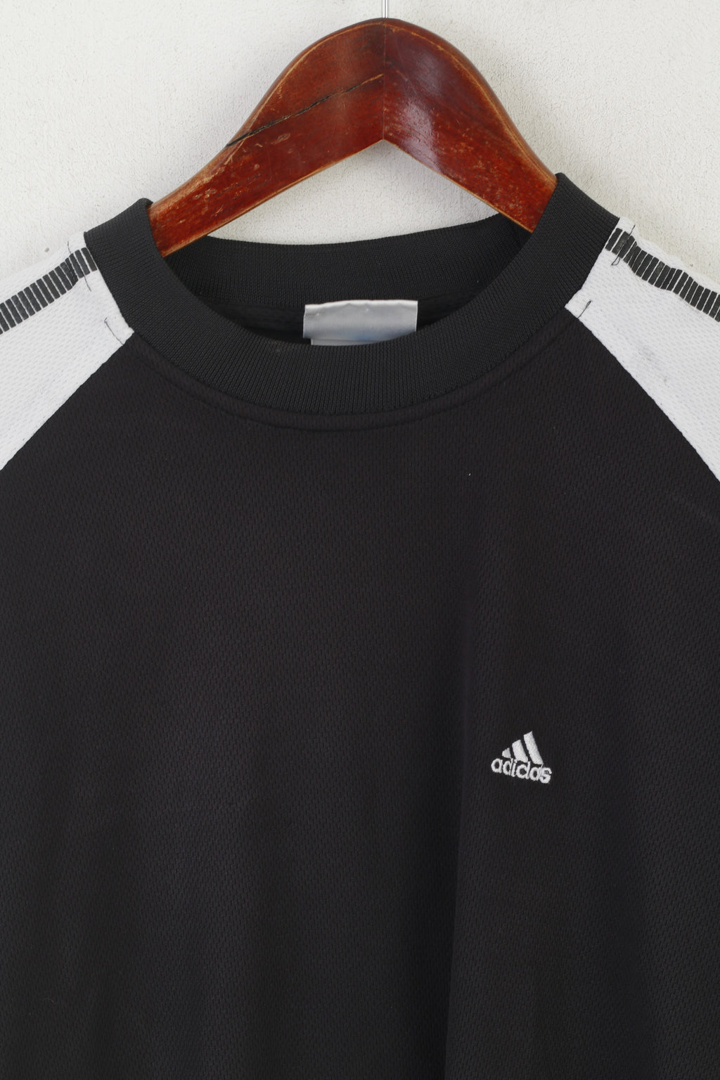 Adidas Youth 176 16 Age Shirt Black Vintage Sportswear Training Jersey Top