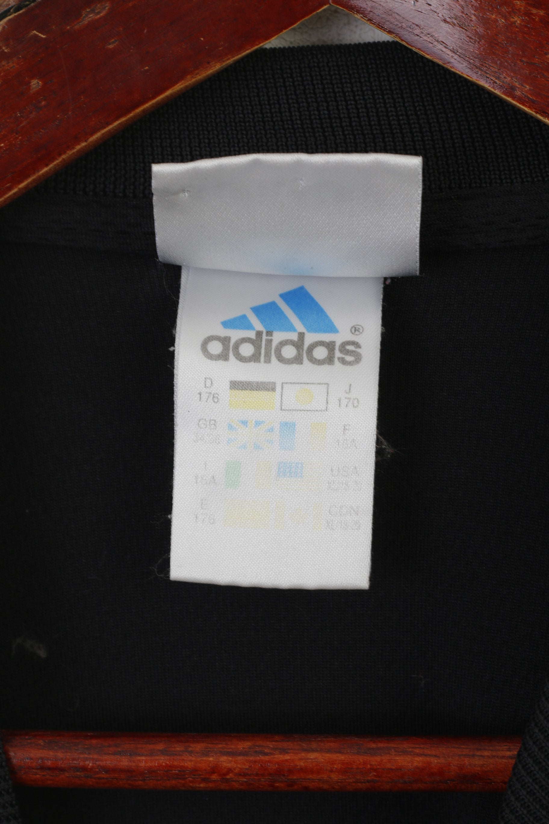 Adidas Youth 176 16 Age Chemise Noir Vintage Sportswear Training Jersey Top