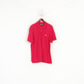 Chaps Homme XL Polo Amarante Coton Uni Vintage Classique Manches Courtes Haut
