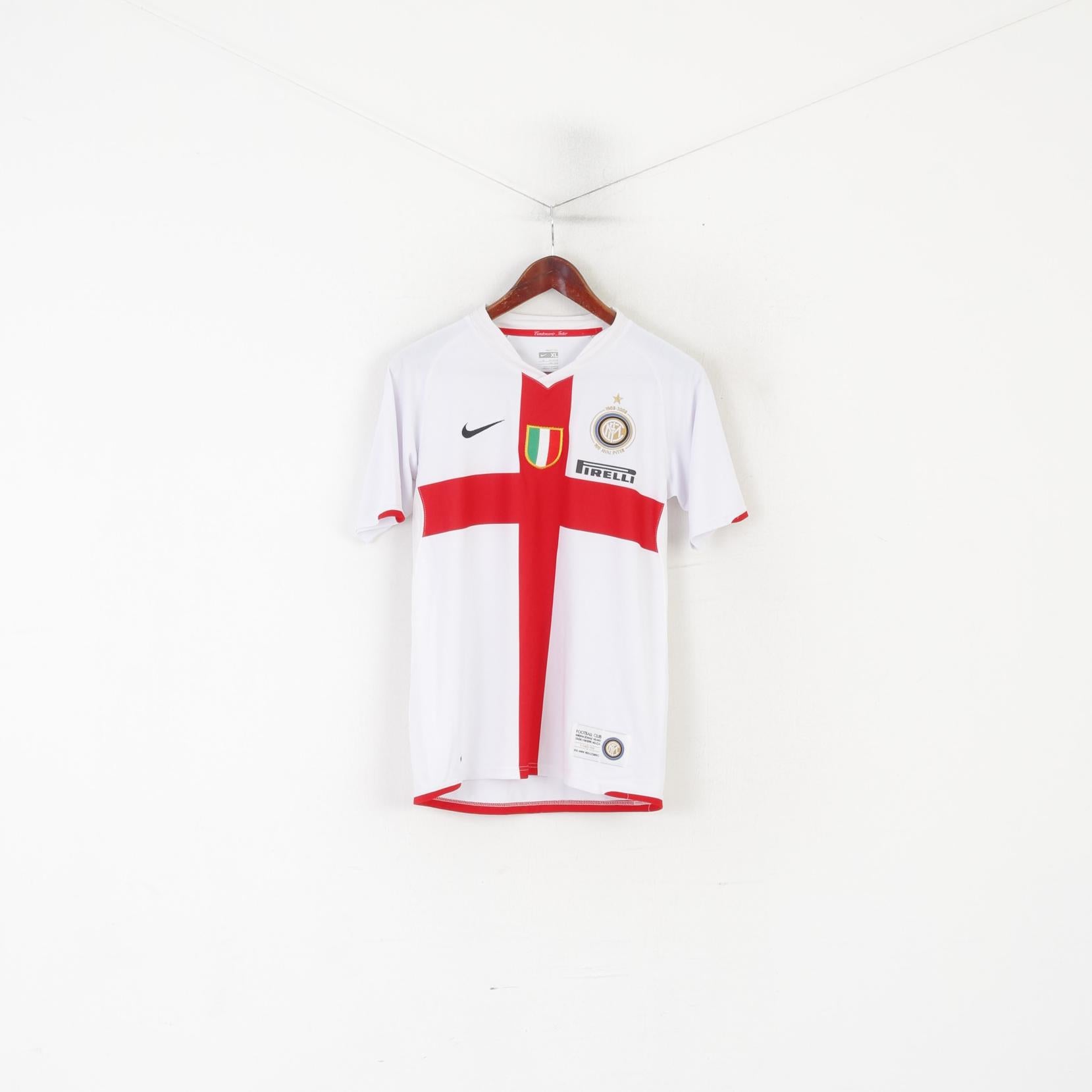 Nike FC Inter Milan Garçons 13-15 ans 158-170 Maillot Blanc 07-08 Maillot de football Centenaire