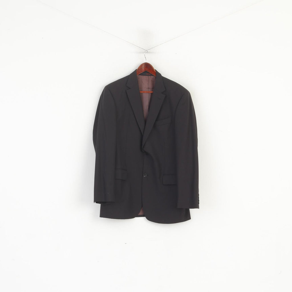 Pierre Cardin Uomo 50 40 Blazer Giacca monopetto in lana lucida a righe marrone nero