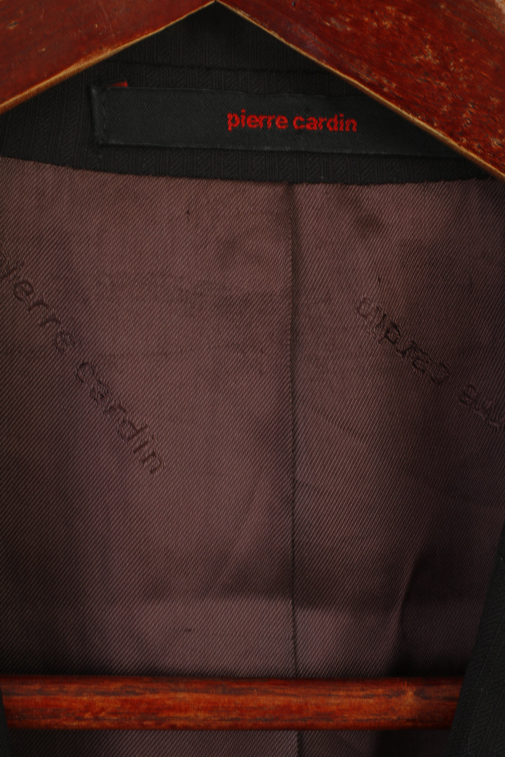 Pierre Cardin Uomo 50 40 Blazer Giacca monopetto in lana lucida a righe marrone nero