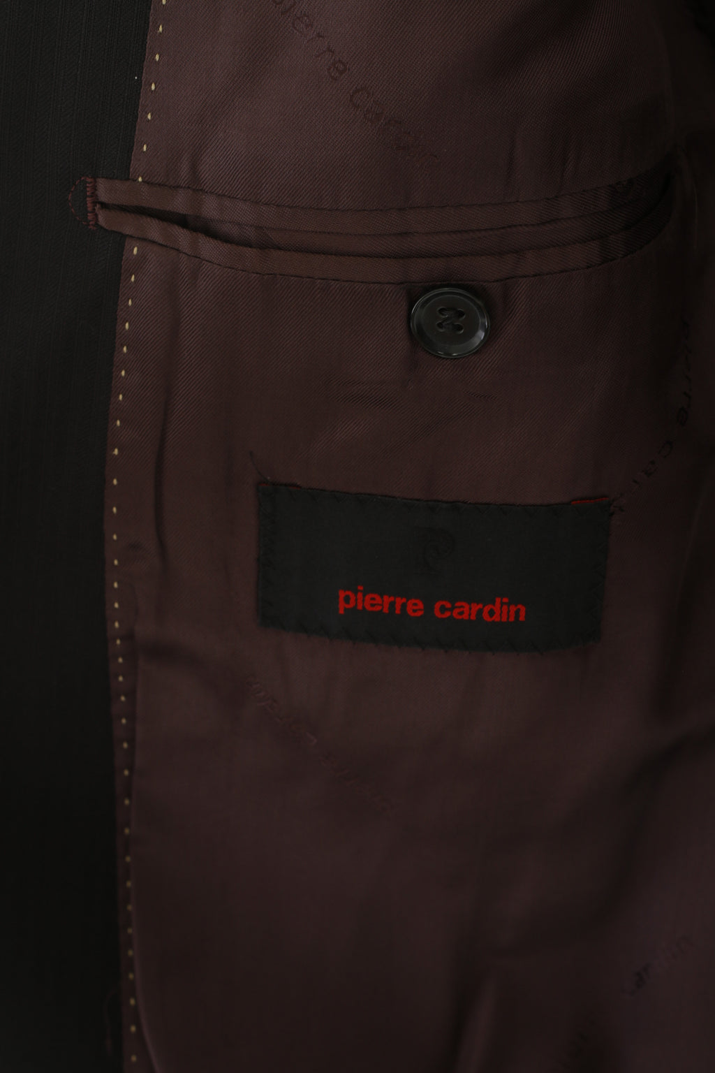 Pierre Cardin Uomo 50 40 Blazer Giacca monopetto in lana lucida a righe marrone nero