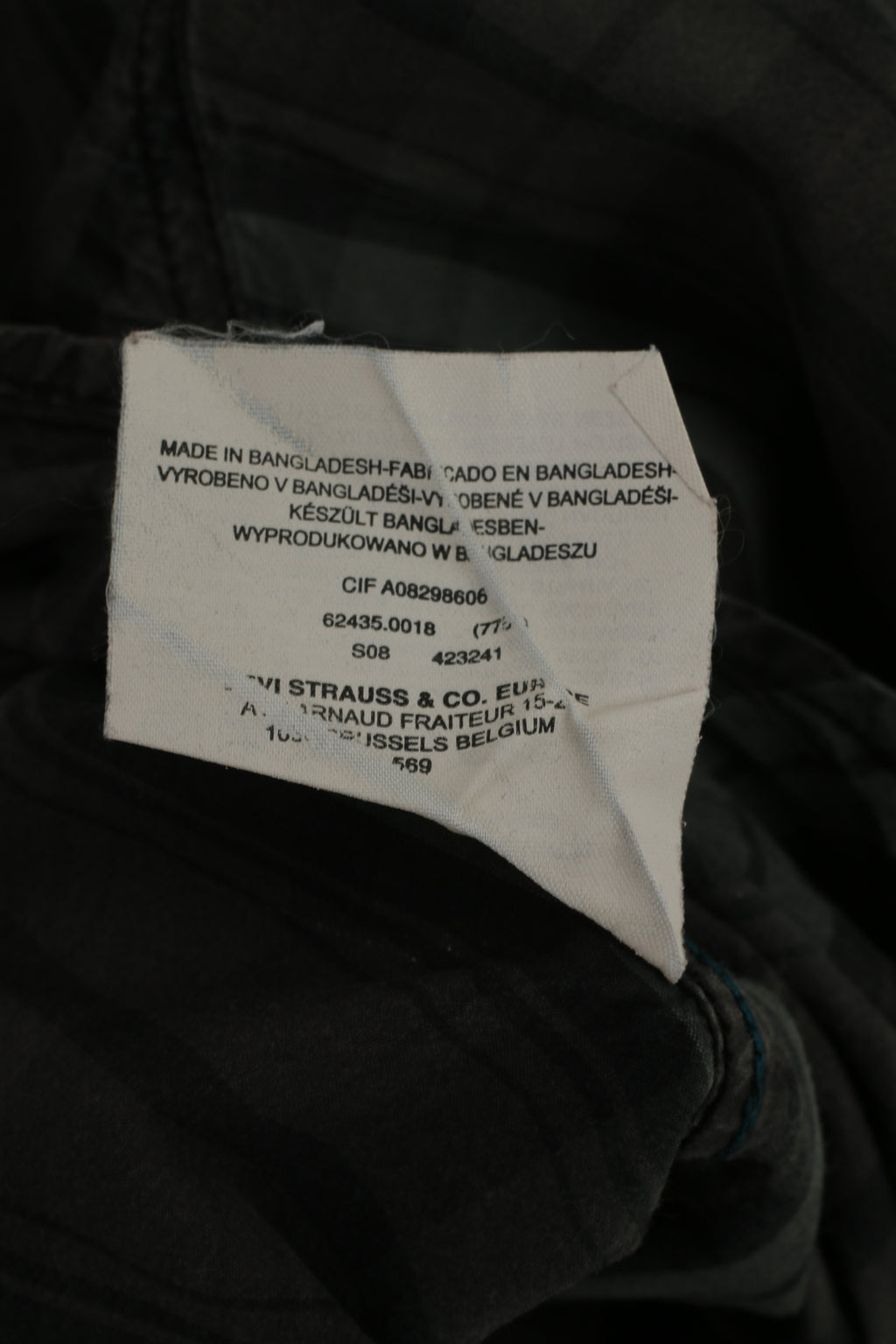 Levi's Men L (M) Chemise décontractée Vert à carreaux en coton avec boutons-pression Army Haut à manches longues