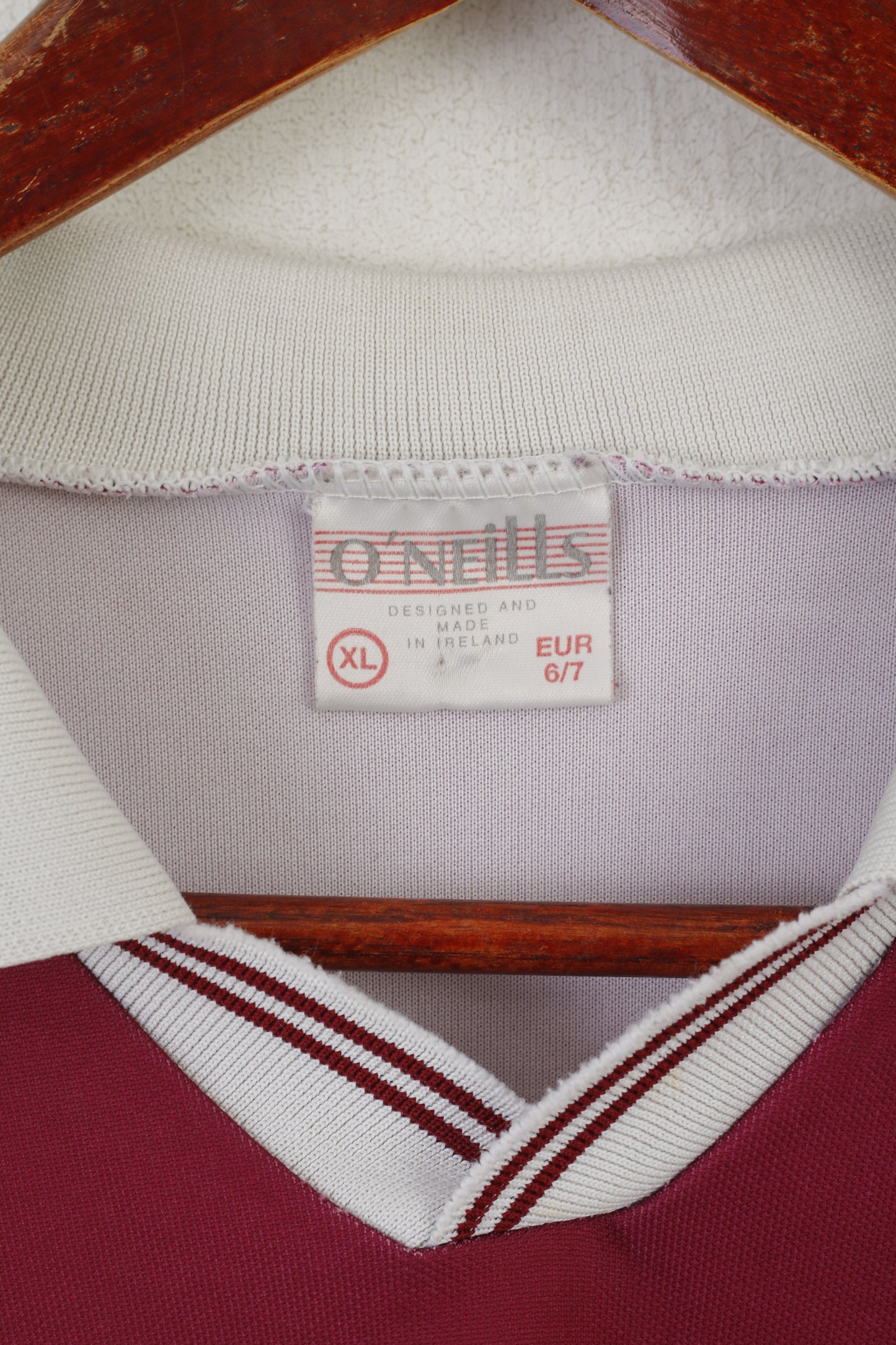 O'Neills Hommes XL Polo Maroon Cumann Iomanaioct Gaelic Vintage #22 Jersey Top