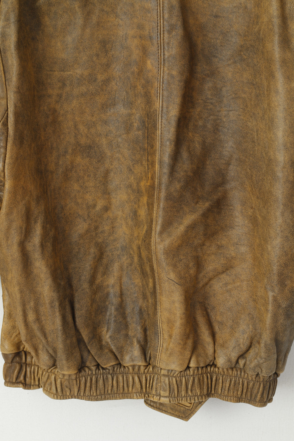 JAMA Women M Jacket Brown Bomber Leather Shoulder Pads Vintage Biker Top