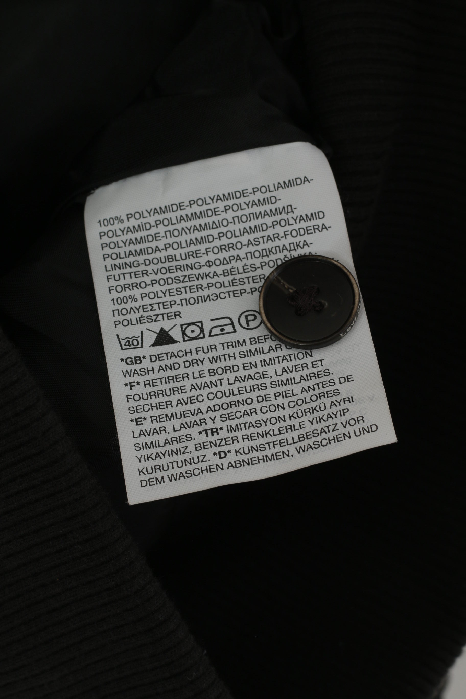 Giacca Levi's da donna L (M) Top trapuntato con cerniera intera imbottita in nylon nero